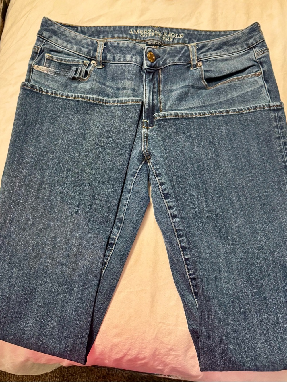 American Eagle Outfitters Blue Straight-Leg Jeans